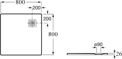 Поддон для душа Roca Terran 80х80 PC32032001B0