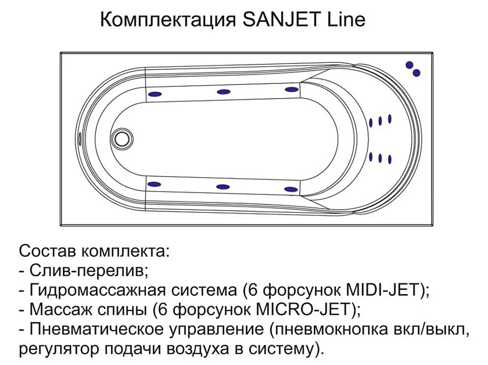 Акриловая ванна AM.PM Spirit W72A-150-070W-A2_sanjet_line_chrome белый