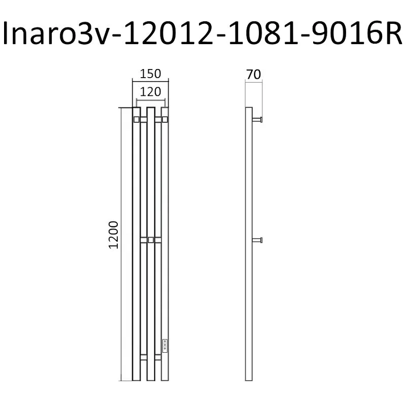 Полотенцесушитель электрический Маргроид Инаро Inaro3v-12012-1081-9016R белый