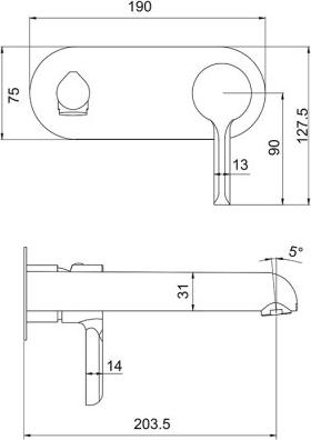 Настенный смеситель для раковины Gappo G03-6 G1003-26