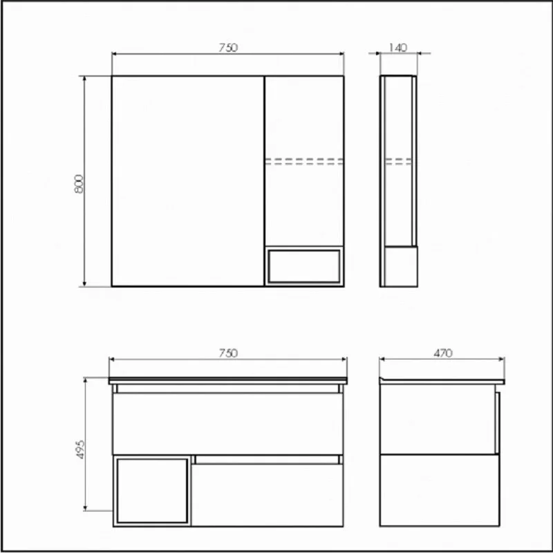 Тумба с раковиной Comforty Турин 4147332 белый, серый