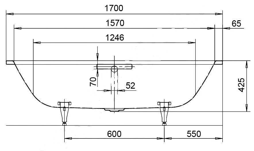 Стальная ванна Kaldewei Assymetric Duo 2740.0001.0001 белый