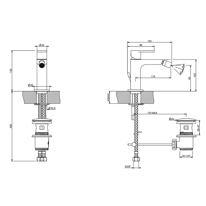 Смеситель для биде Gessi Emporio Via manzoni 38607#031 хром