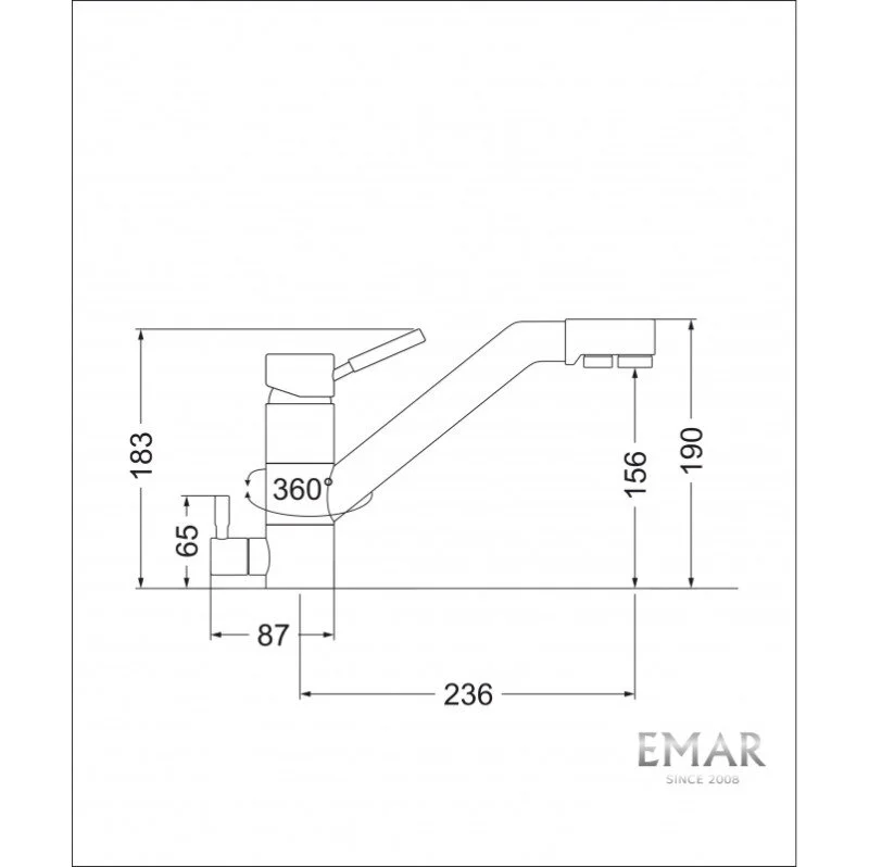 Смеситель для кухни Emar Quartz 3008.9 Алмаз белый