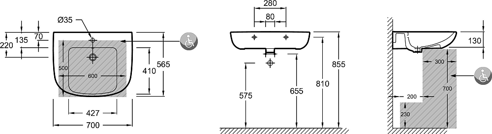 Раковина 70 см Jacob Delafon Odeon Up E4495-X5-00, белый