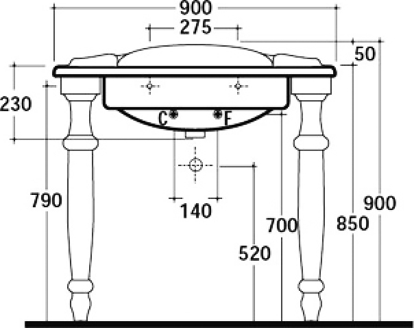 Ножки Globo Paestum PA075.BI 1 шт.