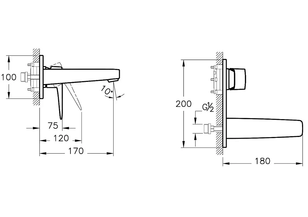 Смеситель для раковины VitrA Root Square A4273836EXP черный