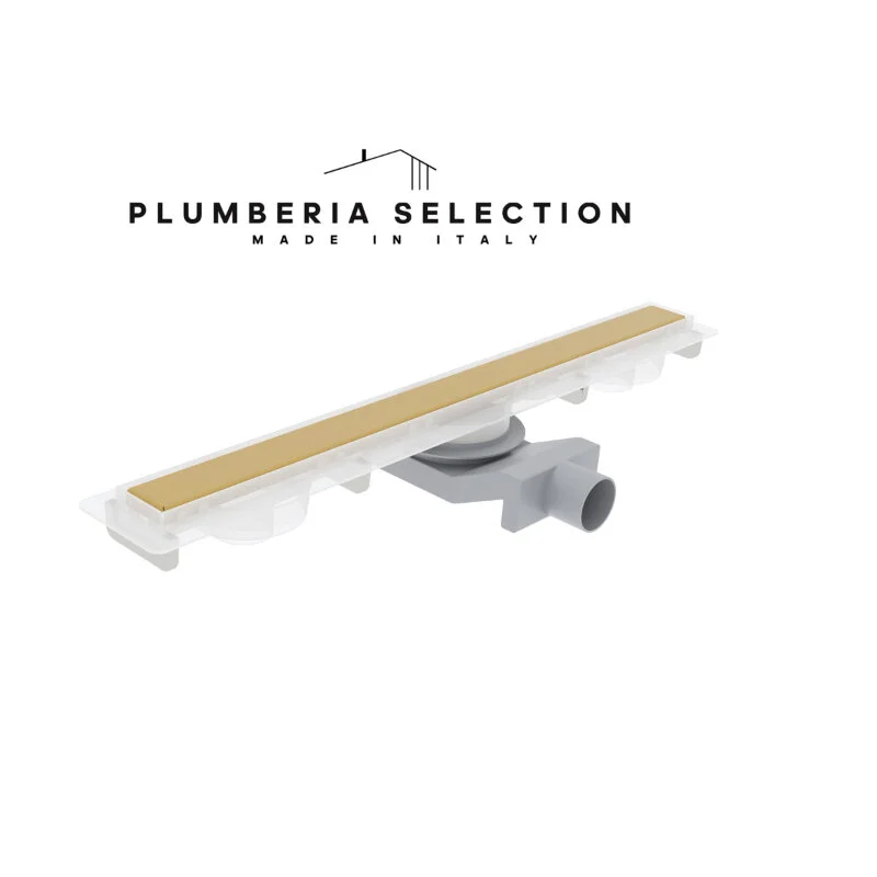 Дренажный канал Plumberia Selection PSM Modular PSM70OB, 70 см, под плитку, золото брашированное