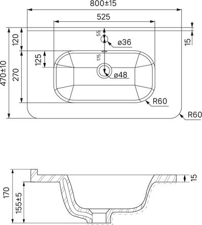 Раковина 80 см Iddis 0108000i28, белый