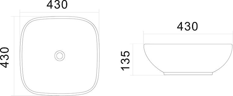 Раковина накладная AM.PM Universal C8FC0X043GWSQ, белый