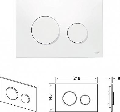 Комплект инсталляции Tece Base K400600 с кнопкой смыва и подвесным унитазом Jaquar Aria ARS-WHT-39951 с крышкой-сиденьем микролифт