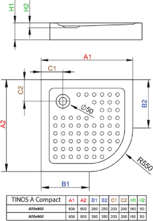 Душевой поддон Radaway Tinos A Compact 90x90 см S4TIA9090-08, белый