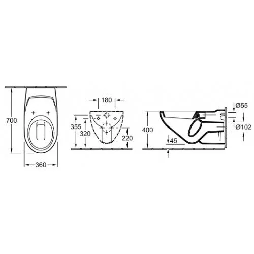 Подвесной унитаз Villeroy&Boch O.novo 7601 1001