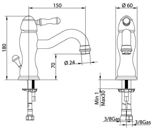 Смеситель для раковины Bandini Antico 8508200000 хром