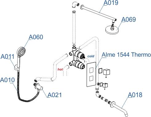 Душевая система WasserKRAFT Alme A171519 Thermo, хром