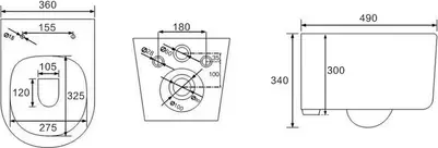 Комплект Berges Wasserhaus 043239 инсталляция Novum + унитаз Ventas Rimless + кнопка О1 белая