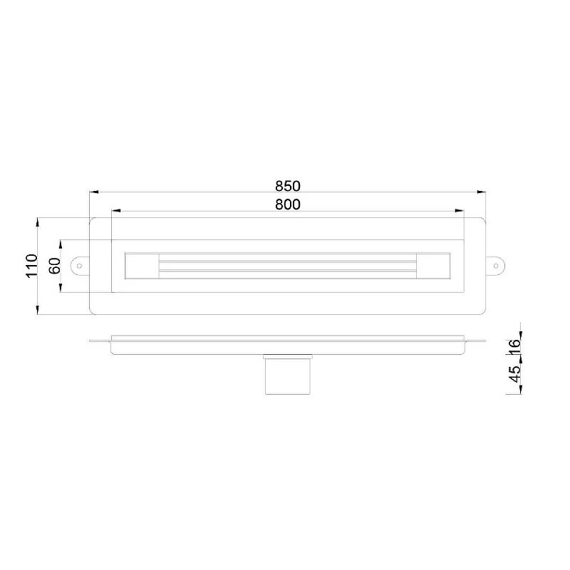 Дренажный канал Boheme B&T Infinity 981-80-CR, 80 см, хром