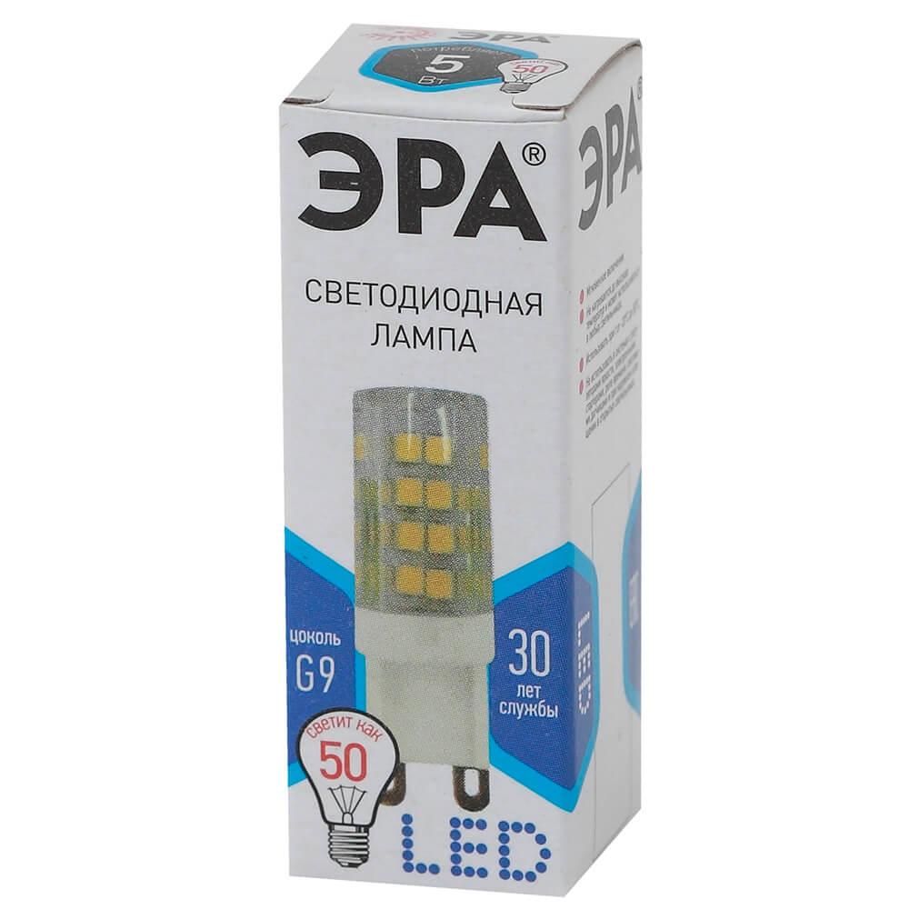 Лампа светодиодная ЭРА G9 5W 4000K прозрачная LED JCD-5W-CER-840-G9 Б0027864