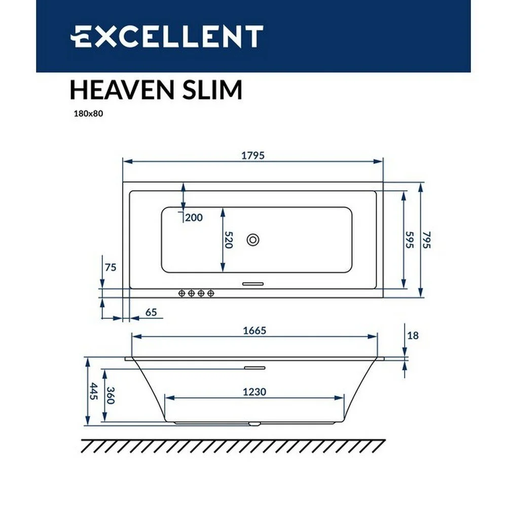 Акриловая ванна Excellent Heaven WAEX.HEV18S.RELAX.BR бронза, белый