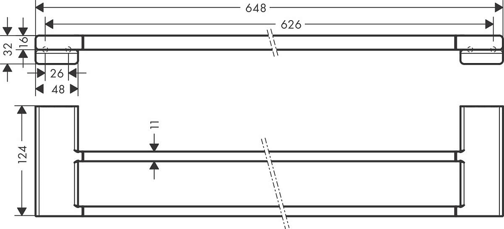 Полотенцедержатель 65 см Hansgrohe AddStoris 41743140, матовая бронза