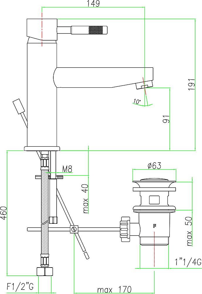 Смеситель Fiore Xenon 44CR5276 для раковины