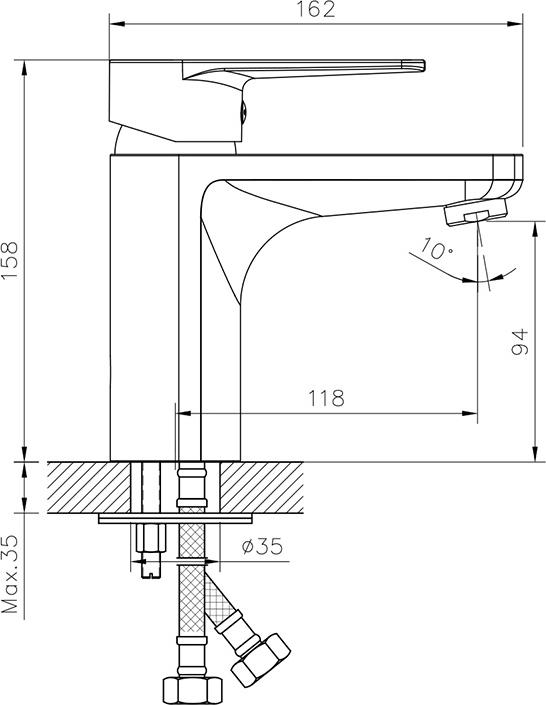 Смеситель для раковины Decoroom DR72011, хром