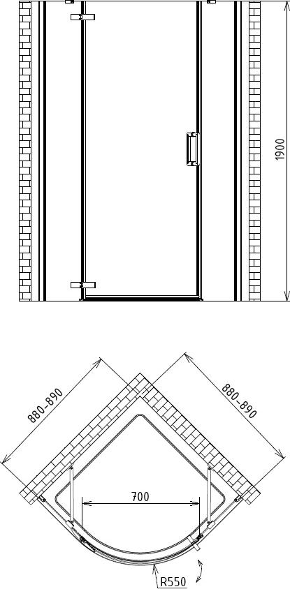 Душевой уголок Gemy Fall Tea S29076 L 90x90 см