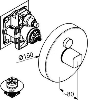 Смеситель для душа Kludi Push 386020538, хром