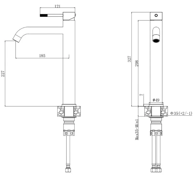 Смеситель для раковины Voda Vessel Gun Metal VSL25GM серый