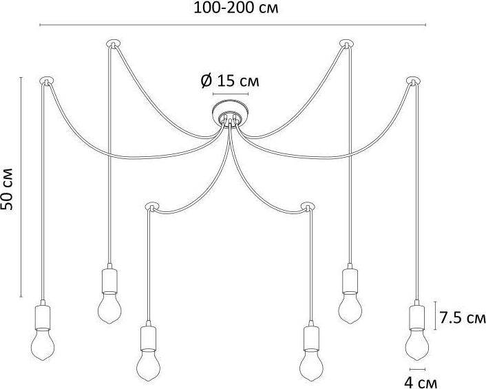 Подвесная люстра Arte Lamp Bender A4322SP-6BK