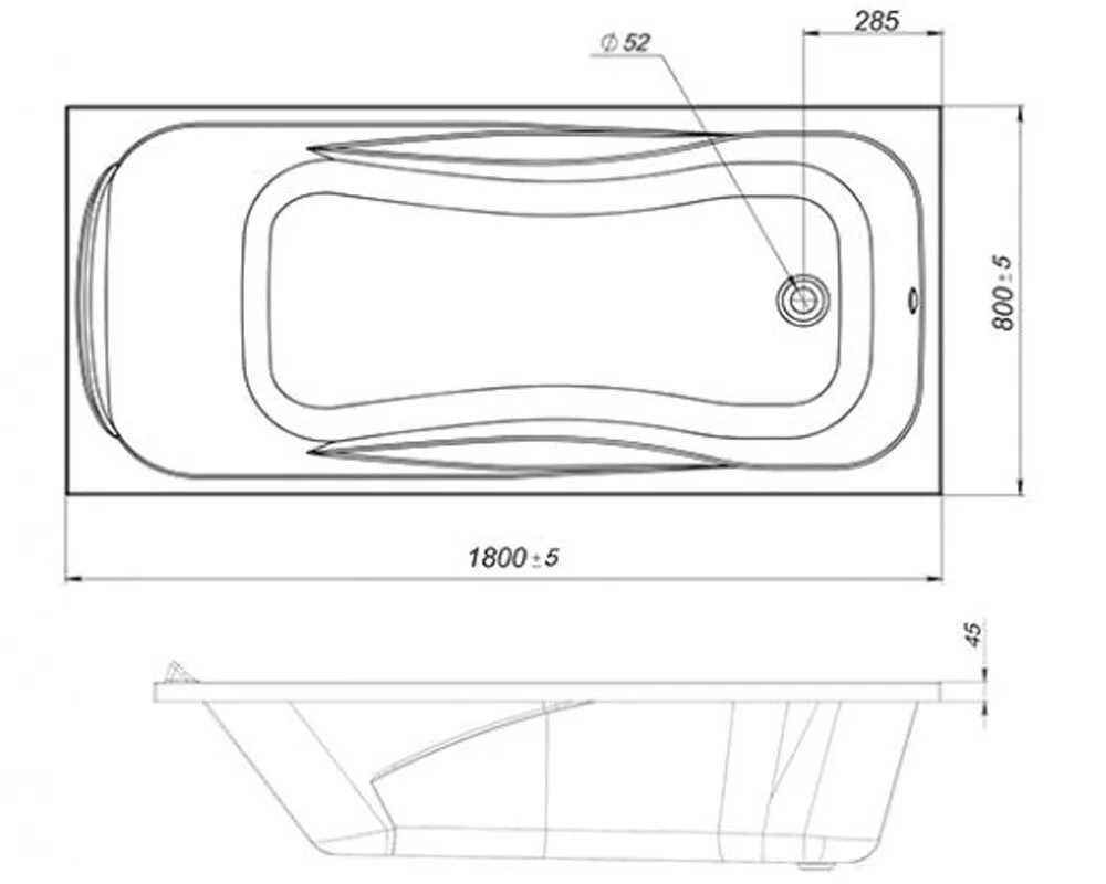 Акриловая ванна Mirsant Азов MRV0058 белый