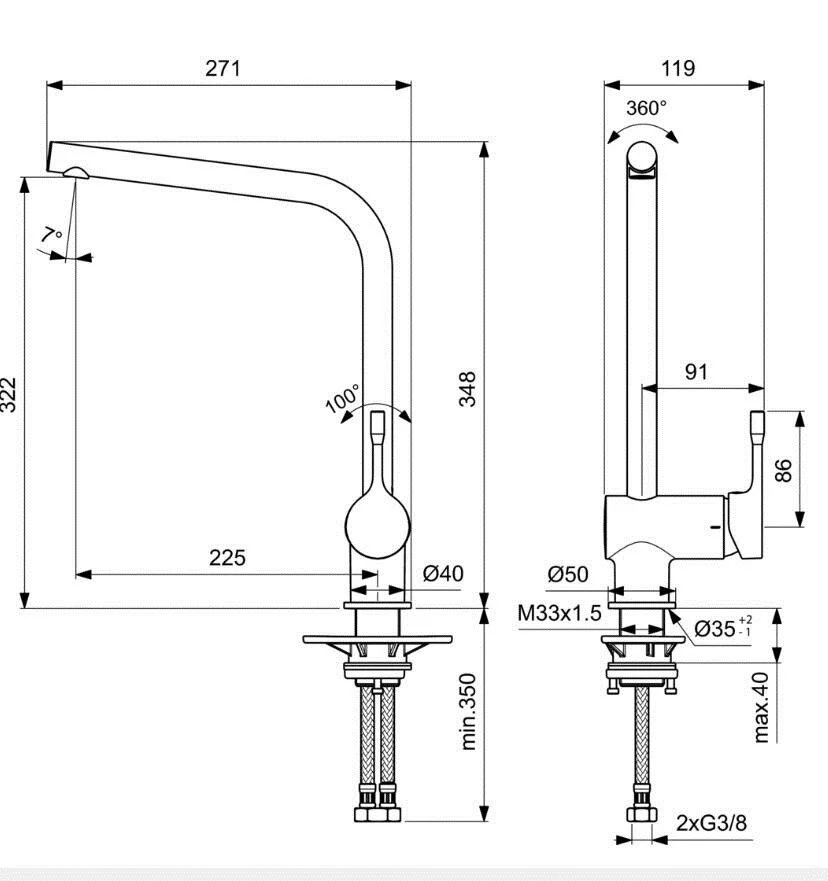 Смеситель для кухни Ideal Standard Ceralook BC174AA хром