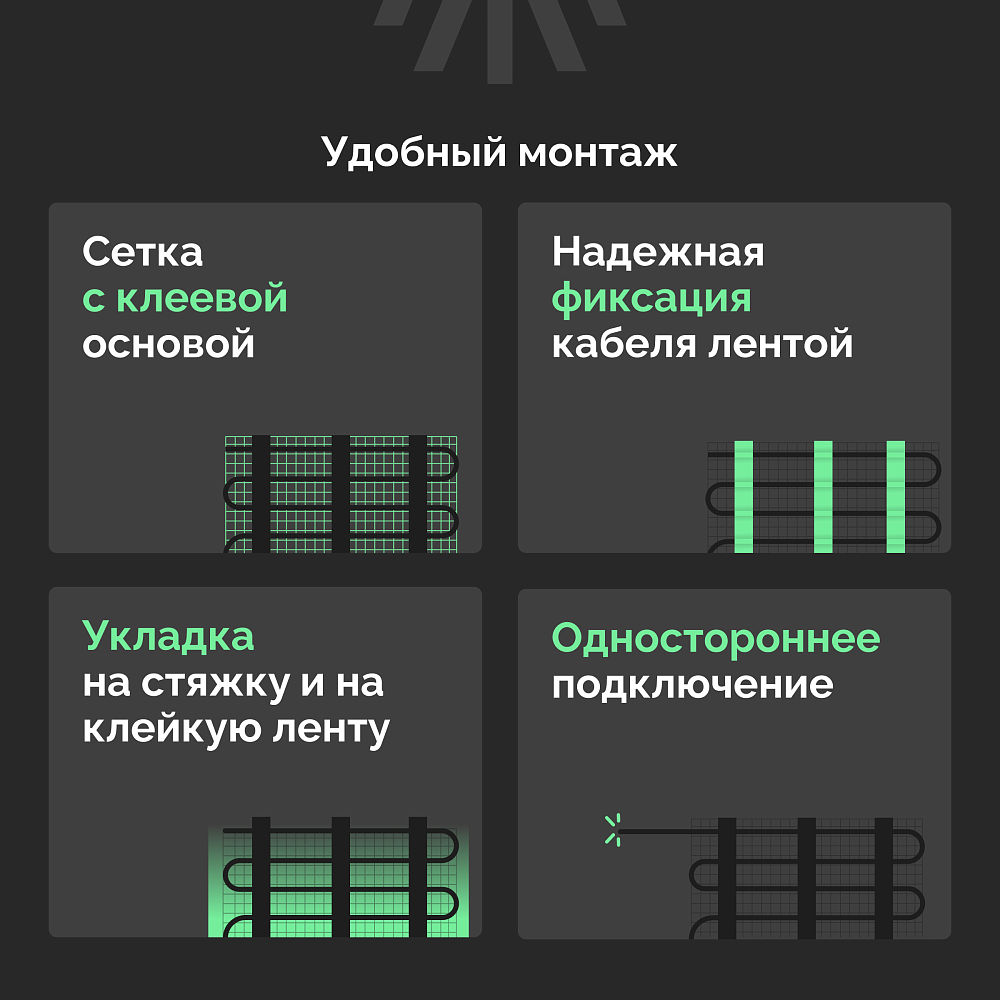 Комплект теплого пола Ewrika MAT EWR 150-1 с терморегулятором ТЕП51Б белым, электронным