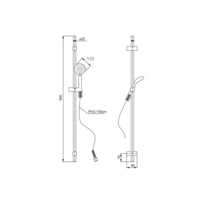 Душевой гарнитур Paini Torino TRYO121F390 черный