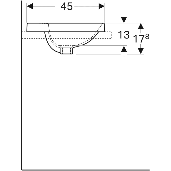 Раковина 55 см Geberit VariForm 500.722.01.2, белый