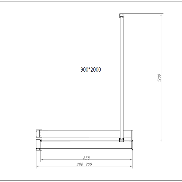 Душевая перегородка Vincea Walk-In HR VSW-4HR900CLG 90 см, брашированное золото, стекло прозрачное