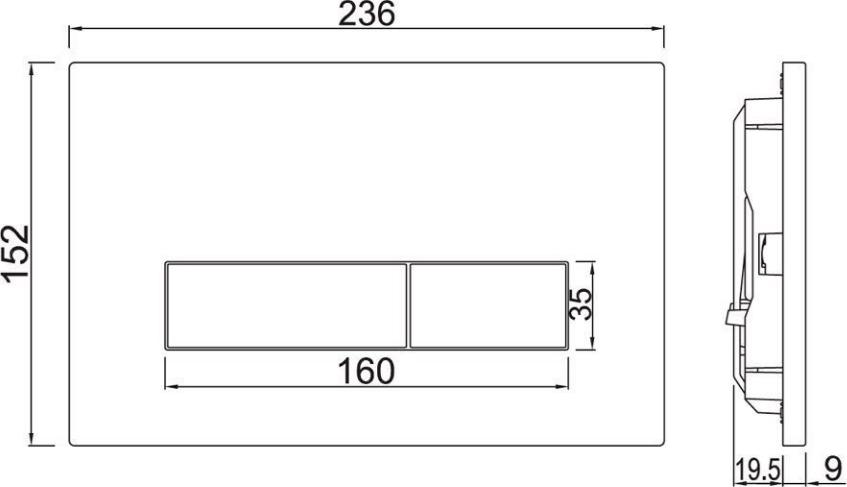 Кнопка смыва Jaquar Kubix JCP-CHR-352415