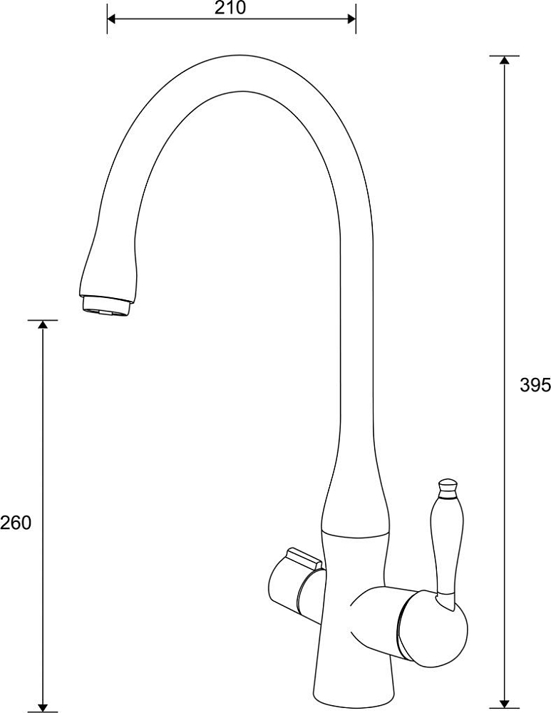 Смеситель Zorg Sanitary ZR 339 YF для кухонной мойки