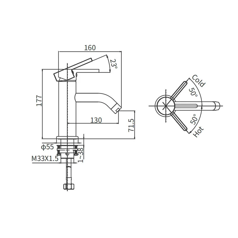 Смеситель для раковины Arrow AG4105 хром