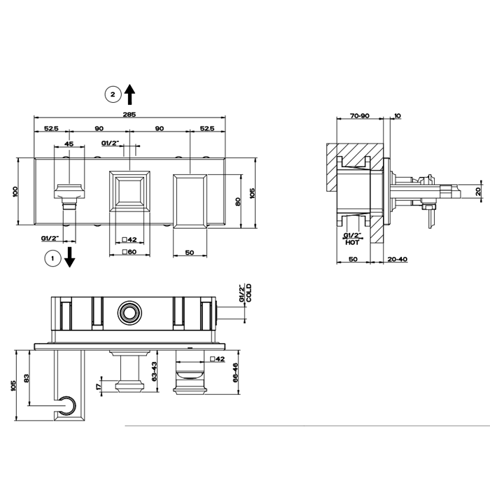 Смеситель для душа Gessi Eleganza 46138#031, хром