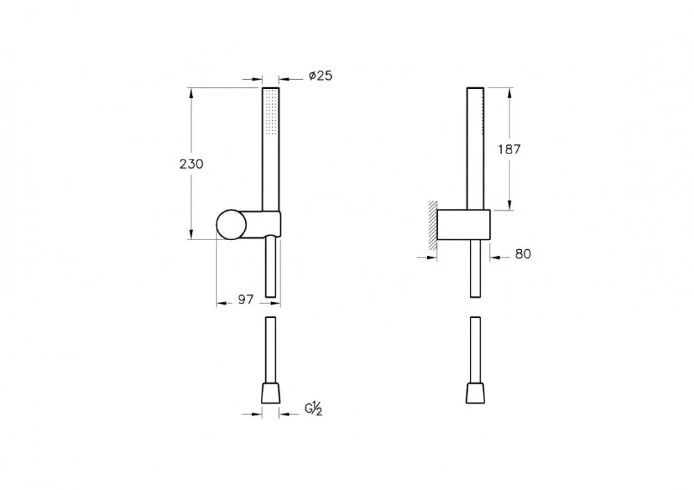 Душевой гарнитур VitrA Origin A4554336WTC черный