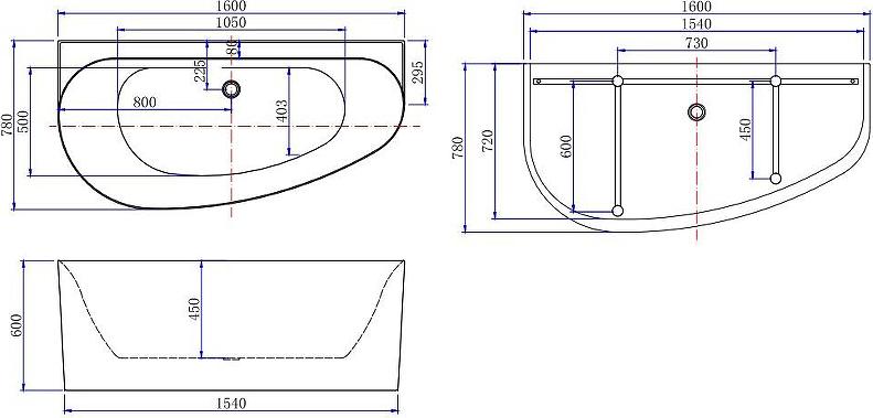 Акриловая ванна Allen Brau Priority 5 А 160x78 2.31005.20A, левая, белый