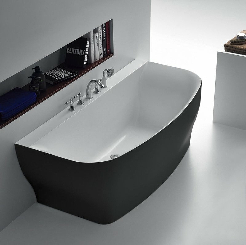 Акриловая ванна BelBagno BB74-NERO-W0 165x78, черный