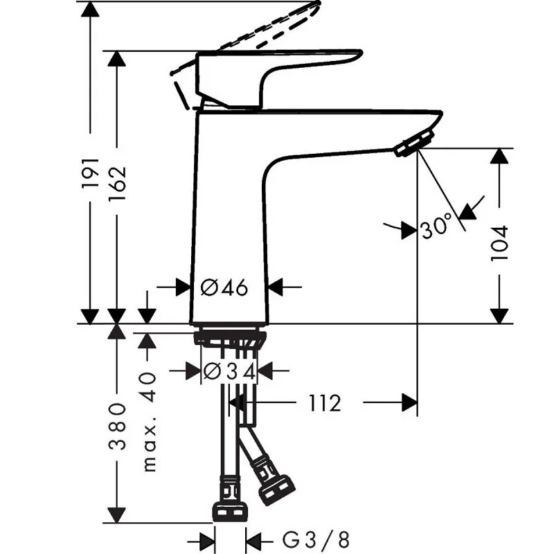 Смеситель для раковины Hansgrohe Talis 71714670 черный