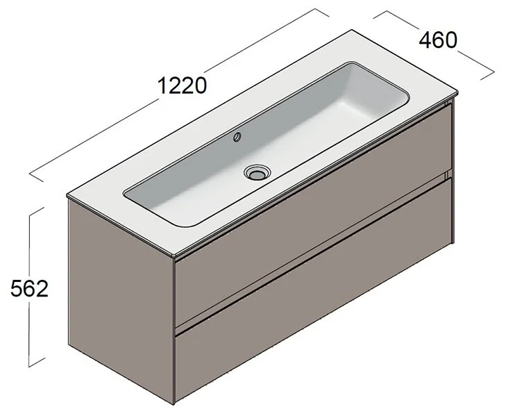 Тумба под раковину Berloni Bagno Way Block WAK0004 1442/101 серый