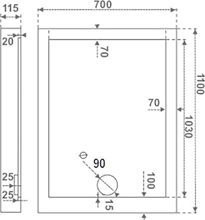 Поддон для душа Good Door Олимпик 110x70