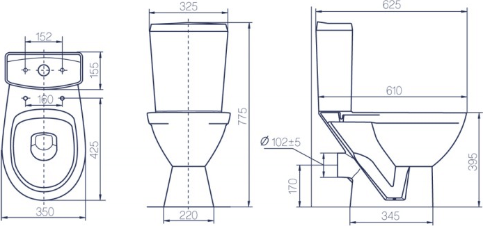 Унитаз компакт Rosa Соло Люкс 4640021062142 с микролифтом