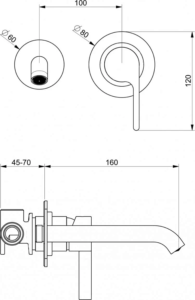 Смеситель для раковины Webert DoReMi DR830606345 серый