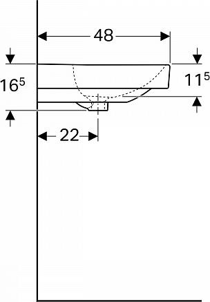 Тумба с раковиной 75 см Geberit Smyle Square 500.353.JR.1-500.249.01.1 пекан