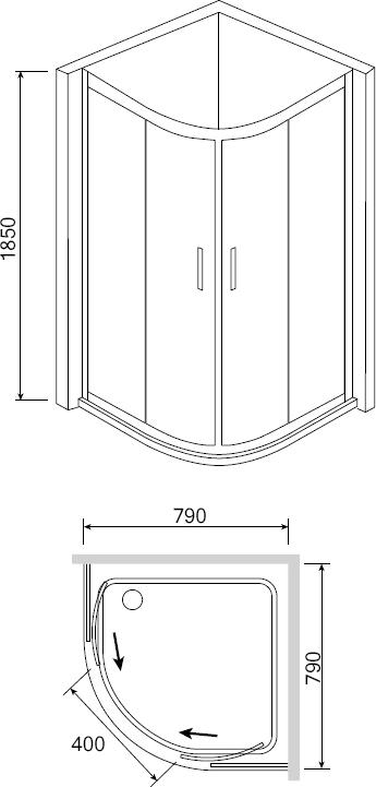 Душевой уголок RGW Classic CL-51 (765-790)x(765-790)x1850 профиль хром, стекло шиншилла